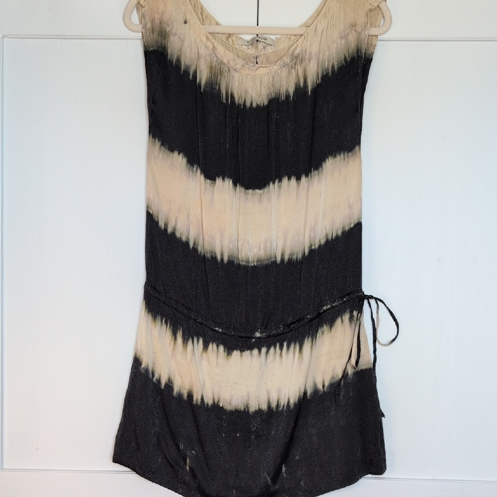 Buddha Wear 100% Silk Boho Tye Dye Chic Sheath Festival Mini Dress Size 10/S